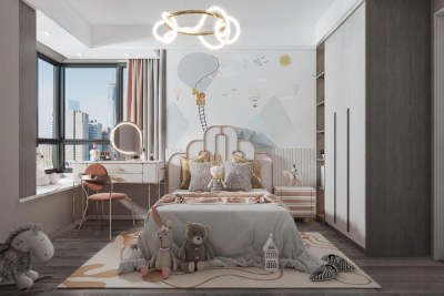 现代儿童房3D模型下载